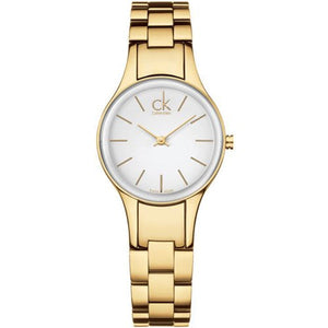 Calvin Klein Simplicity White Dial Gold Steel Strap Watch for Women - K4323212 Authentic Buy Shop Now