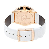 Calvin Klein Skirt White Dial White Leather Strap Watch for Women - K2U236KW Authentic Buy Shop Now