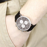Calvin Klein City Chronograph Black Dial Black Leather Strap Watch for Men - K2G271CX Authentic Buy Shop Now