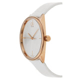 Calvin Klein Accent White Dial White Leather Strap Watch for Women - K2Y2X6K6 Authentic Buy Shop Now