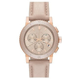 Burberry The City Chronograph Rose Gold Dial Beige Leather Strap Watch For Women - BU9702 Authentic Buy Shop Now