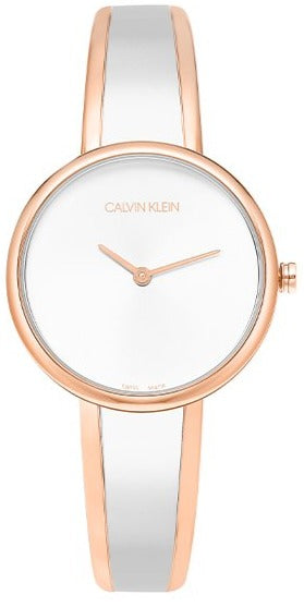 Calvin Klein Seduce Silver Dial Two Tone Steel Strap Watch for Women - K4E2N61Y Authentic Buy Shop Now
