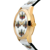 Gucci G Timeless Quartz White Dial White Leather Strap Watch For Women - YA1264109 Authentic Buy Shop Now
