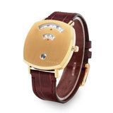 Gucci Grip Quartz Gold Dial Maroon Leather Strap Watch For Women - YA157402 Authentic Buy Shop Now
