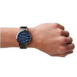 Emporio Armani Renato Chronograph Quartz Blue Dial Black Steel Strap Watch For Men - AR11215 Authentic Buy Shop Now