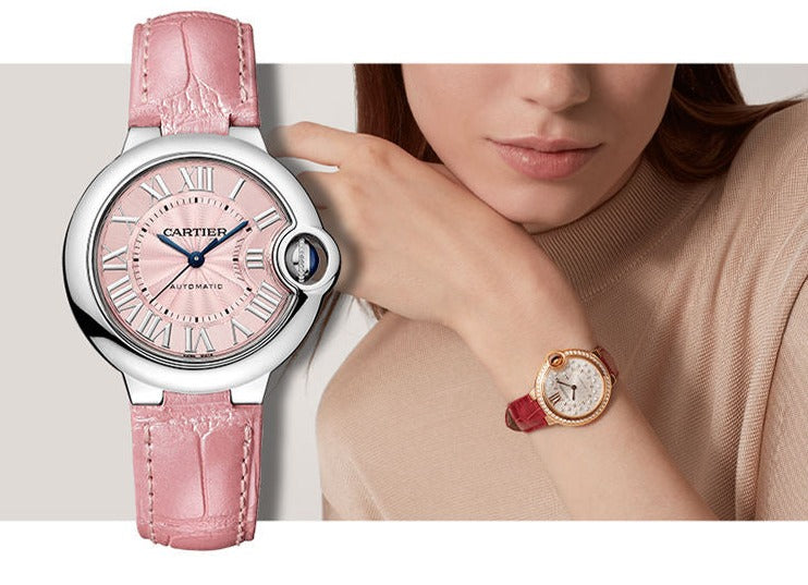 Cartier Ballon Blue De Cartier Pink Dial Pink Leather Strap Watch for Women - WSBB0031 Authentic Buy Shop Now
