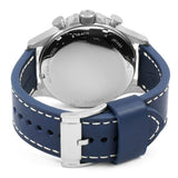 Fossil Nate Chronograph White Dial Blue Leather Strap Watch for Men - JR1480 Authentic Buy Shop Now