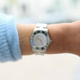 Marc Jacobs Blade Chronograph Silver Dial Silver Steel Strap Watch for Women - MBM3125 Authentic Buy Shop Now