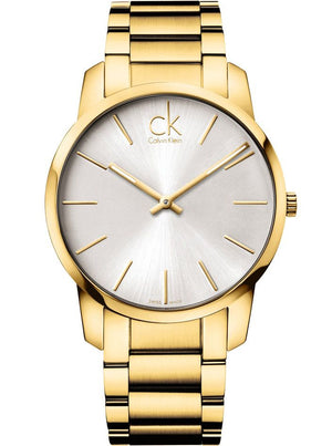 Calvin Klein City Silver Dial Gold Steel Strap Watch for Men - K2G21546 Authentic Buy Shop Now