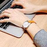 Calvin Klein City Silver Dial Light Brown Leather Strap Watch For Women- K2G23120 Authentic Buy Shop Now