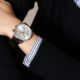 Calvin Klein City Chronograph Silver Dial Black Leather Strap Watch for Men - K2G271C6 Authentic Buy Shop Now