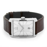 Calvin Klein Window Silver Dial Brown Leather Strap Watch for Men - K2M21126 Authentic Buy Shop Now