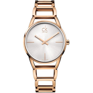 Calvin Klein Stately White Dial Rose Gold Steel Strap Watch for Women - K3G23626 Authentic Buy Shop Now