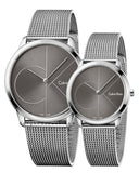 Calvin Klein Minimal Black Dial Silver Mesh Bracelet Watch for Men - K3M21123 Authentic Buy Shop Now