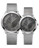 Calvin Klein Minimal Grey Dial Silver Mesh Bracelet Watch for Men - K3M22124 Authentic Buy Shop Now