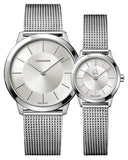 Calvin Klein Minimal Silver Dial Silver Mesh Bracelet Watch for Men - K3M21126 Authentic Buy Shop Now