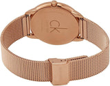 Calvin Klein Minimal Black Dial Rose Gold Mesh Bracelet Watch for Men - K3M2162Y Authentic Buy Shop Now