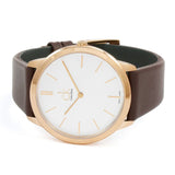 Calvin Klein Minimal White Dial Brown Leather Strap Watch for Men - K3M216G6 Authentic Buy Shop Now