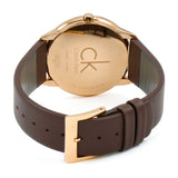 Calvin Klein Minimal White Dial Brown Leather Strap Watch for Men - K3M216G6 Authentic Buy Shop Now