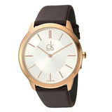 Calvin Klein Minimal White Dial Brown Leather Strap Watch for Men - K3M216G6 Authentic Buy Shop Now