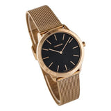 Calvin Klein Minimal Black Dial Rose Gold Mesh Bracelet Watch for Women - K3M2262Y Authentic Buy Shop Now