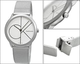 Calvin Klein Minimal White Dial Silver Mesh Bracelet Watch for Women - K3M5215X Authentic Buy Shop Now