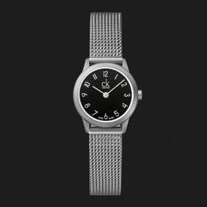 Calvin Klein Minimal Black Dial Silver Mesh Bracelet Watch for Women - K3M53151 Authentic Buy Shop Now