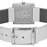 Calvin Klein Mark Silver Dial White Leather Strap Watch for Women - K3R231L6 Authentic Buy Shop Now