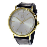 Calvin Klein Surround Silver Dial Black Leather Strap Watch for Men - K3W215C6 Authentic Buy Shop Now