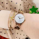 Calvin Klein Snake Silver Dial Yellow Gold Steel Strap Watch For Women - K6E23546 Authentic Buy Shop Now