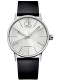 Calvin Klein Post Minimal Silver Dial Black Leather Strap Watch for Men - K7621192 Authentic Buy Shop Now