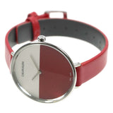 Calvin Klein Rise Yellow Red Dial Red Leather Strap Watch for Women - K7A231UP Authentic Buy Shop Now
