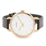 Calvin Klein Even White Dial Brown Leather Strap Watch for Women - K7B236G6 Authentic Buy Shop Now