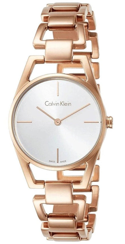 Calvin Klein Dainty White Dial Rose Gold Steel Strap Watch for Women - K7L23646 Authentic Buy Shop Now