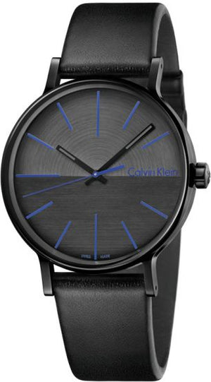 Calvin Klein Boost Black Dial Black Leather Strap Watch for Men - K7Y214CZ Authentic Buy Shop Now