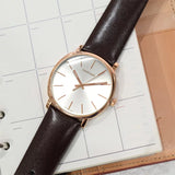 Calvin Klein Posh Silver Dial Brown Leather Strap Watch for Men - K8Q316G6 Authentic Buy Shop Now