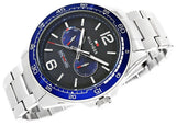 Tommy Hilfiger Erik Chronograph Blue Dial Silver Steel Strap Watch for Men - 1791366 Authentic Buy Shop Now