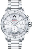 Movado Series 800 Chronograph Silver Dial Silver Steel Strap Watch For Men - 2600111 Authentic Buy Shop Now