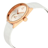 Calvin Klein Accent Silver Dial White Leather Strap Watch for Women - K2Y236K6 Authentic Buy Shop Now