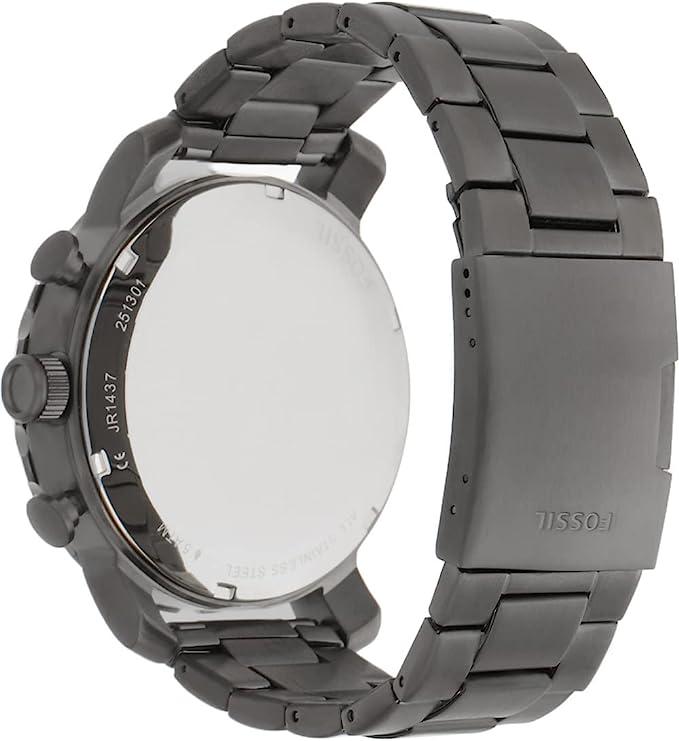 Fossil Nate Chronograph Gunmetal Dial Grey Steel Strap Watch for Men - JR1437 Authentic Buy Shop Now