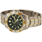 Fossil Garrett Chronograph Green Dial Two Tone Steel Strap Watch for Men - FS5622 Authentic Buy Shop Now