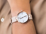 Emporio Armani Arianna Mother of Pearl Dial Pink Leather Strap Watch For Women - AR11199 Authentic Buy Shop Now