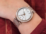 Michael Kors Darci Quartz Mother of Pearl White Dial Rose Gold Mesh Bracelet Watch For Women - MK4519 Authentic Buy Shop Now