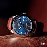 Tissot Gentleman Blue Dial Brown Leather Strap Watch For Men - T127.410.16.041.00 Authentic Buy Shop Now