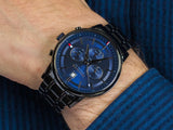 Tommy Hilfiger Kyle Quartz Blue Dial Black Steel Strap Watch for Men - 1791633 Authentic Buy Shop Now