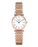 Longines La Grande Classique White Dial Rose Gold Mesh Bracelet Watch for Women - L4.209.1.91.8 Authentic Buy Shop Now