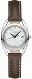 Longines Equestrian Mother of Pearl Dial Brown Leather Strap Watch for Women - L6.136.4.87.2 Authentic Buy Shop Now