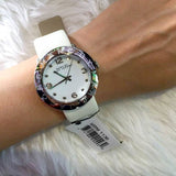 Marc Jacobs Amy White Dial White Leather Strap Watch for Women - MBM1136 Authentic Buy Shop Now