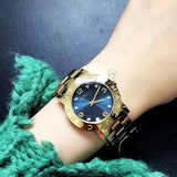 Marc Jacobs Amy Blue Dial Gold Steel Strap Watch for Women - MBM3303 Authentic Buy Shop Now