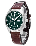 IWC Pilot's Watch Chronograph Edition Racing Green 43mm Green Dial Brown Leather Strap Watch for Men - IW377726 Authentic Buy Shop Now